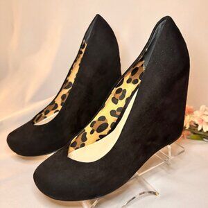 Fergalicious, Black Suede, Wedge Heels